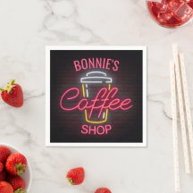 Personalisiert NAME Neon Style Coffee Shop Custom