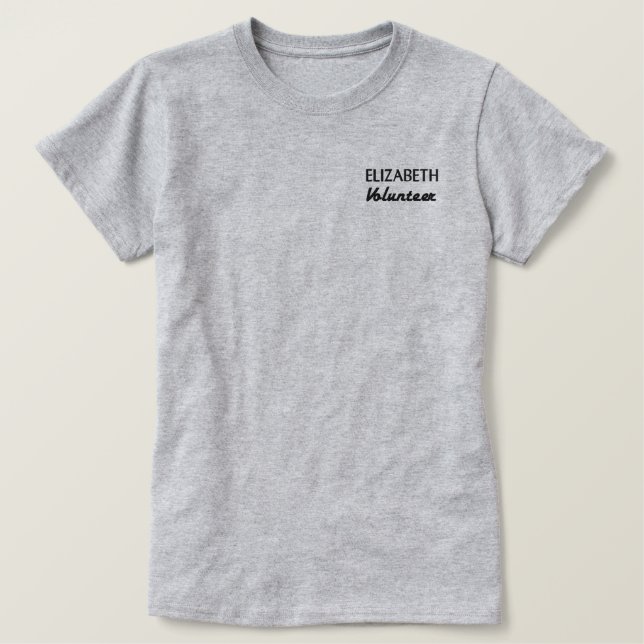 Personalisiert Name "Non Profit Verlobung Voluntee Besticktes T-Shirt (Design vorne)