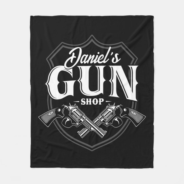 Personalisiert NAME Old Revolvers Gun Shop Feuerwa Fleecedecke (Vorderseite)