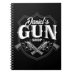 Personalisiert NAME Old Revolvers Gun Shop Feuerwa Notizblock
