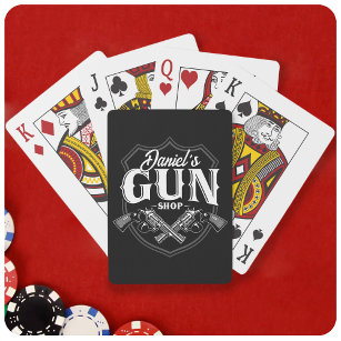 Personalisiert NAME Old Revolvers Gun Shop Feuerwa Spielkarten