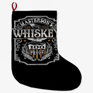 Personalisiert NAME Old West Whiskey Brauerei Bar Großer Weihnachtsstrumpf