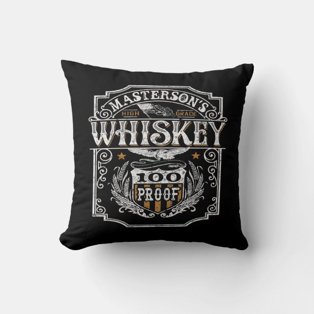 Personalisiert NAME Old West Whiskey Brauerei Bar Kissen (Vorderseite)