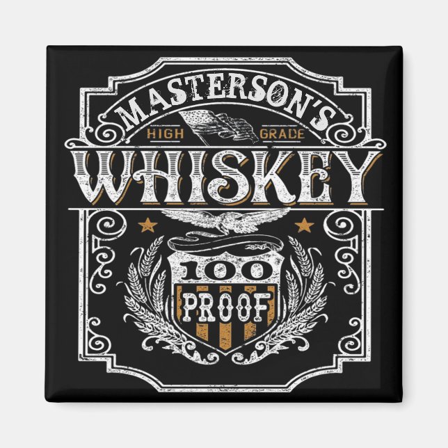 Personalisiert NAME Old West Whiskey Brauerei Bar Magnet (Vorne)
