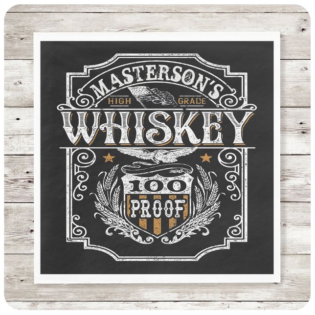 Personalisiert NAME Old West Whiskey Brauerei Bar Serviette (Von Creator hochgeladen)