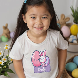 Personalisiert Name Ostern Bunny Eggstra Niedlich Kleinkind T-shirt