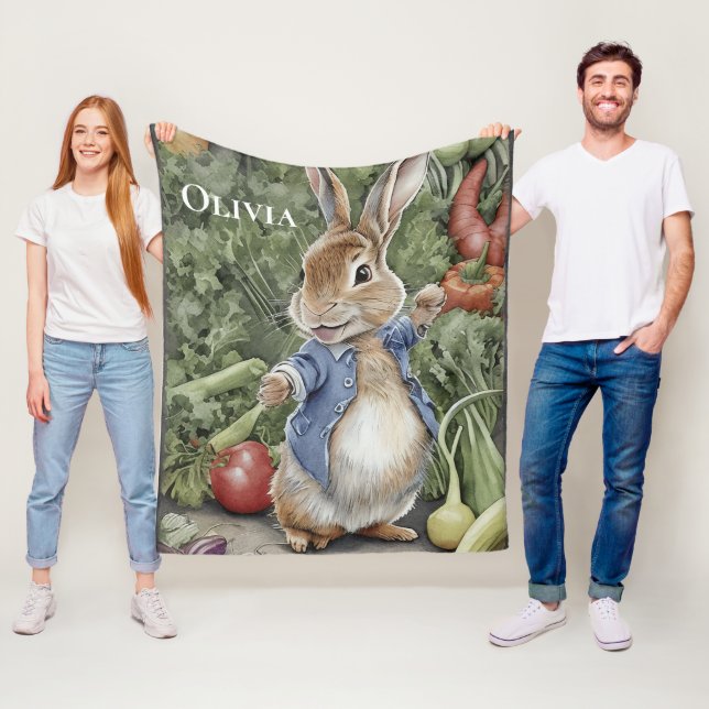 Personalisiert Name Peter Rabbit Fleecedecke (Beispiel)