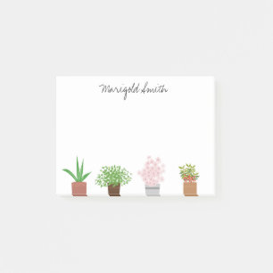 Personalisiert Name Pflanze Lover Botanisch Post-it Klebezettel
