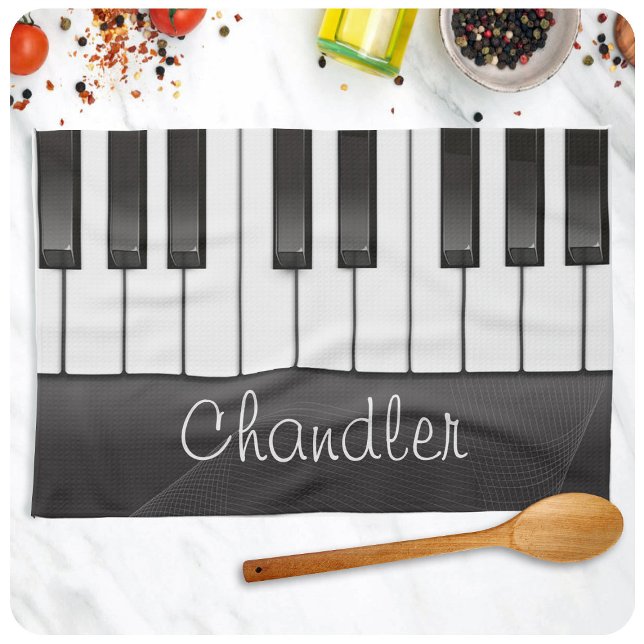 Personalisiert NAME Pianist Piano Keys Music Teach Geschirrtuch (Von Creator hochgeladen)