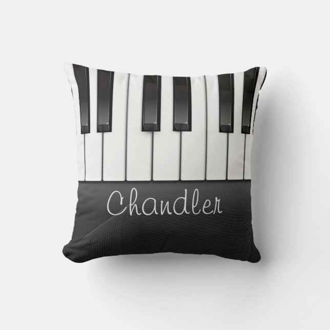 Personalisiert NAME Pianist Piano Keys Music Teach Kissen (Vorderseite)