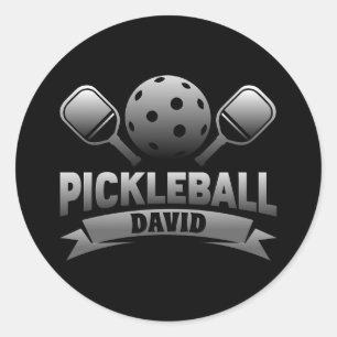 Personalisiert Name Pickleball-Aufkleber Runder Aufkleber