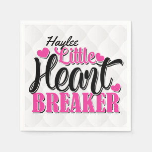 Personalisiert NAME Pink Kleiner Herzschlag Serviette