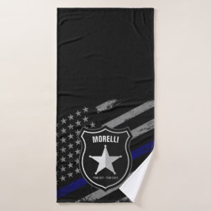 Personalisiert NAME Police Officer Sheriff Polizis Badhandtuch Set