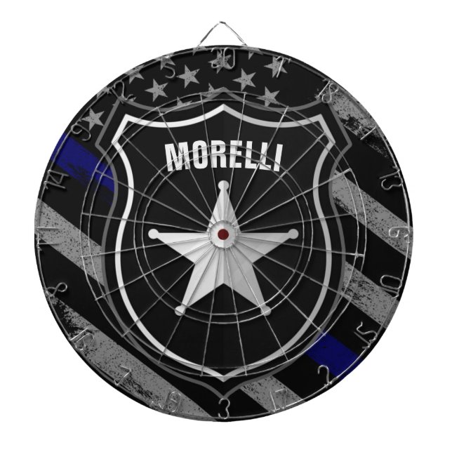 Personalisiert NAME Police Officer Sheriff Polizis Dartscheibe (vorne)