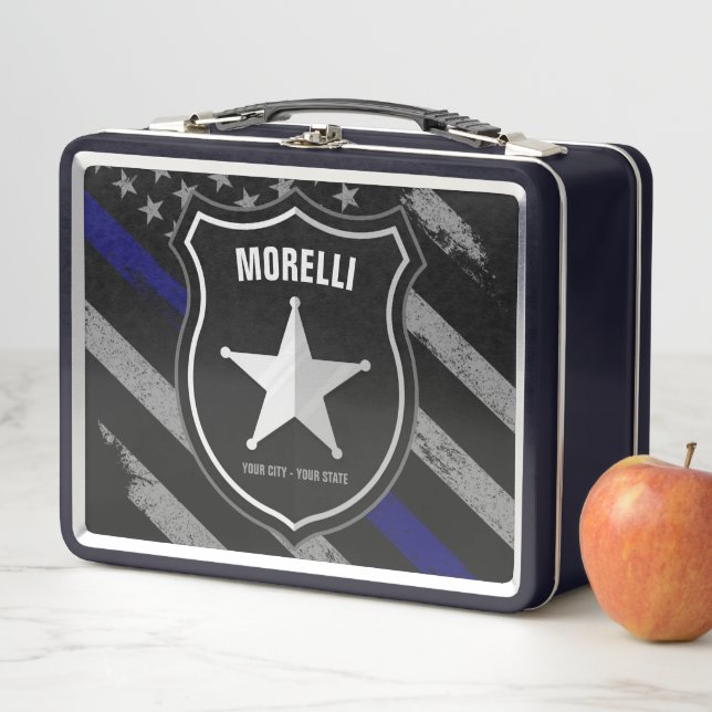 Personalisiert NAME Police Officer Sheriff Polizis Metall Brotdose (Beispiel)
