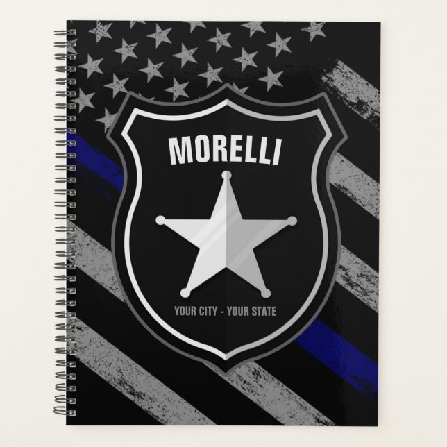 Personalisiert NAME Police Officer Sheriff Polizis Planer (Vorderseite)