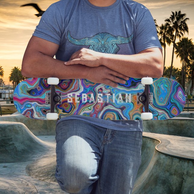 Personalisiert Name Psychedelic Abstrakt Skateboar Skateboard (Personalize with your name or phrase. )