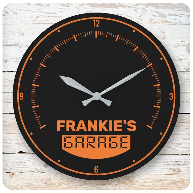 Personalisiert NAME Racing Auto Speedometer Garage Große Wanduhr (Von Creator hochgeladen)