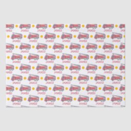 Personalisiert Name Red Fire LKW Party Seidenpapier
