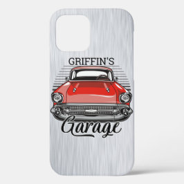 Personalisiert NAME Retro Red Classic Autogarage Case-Mate iPhone Hülle