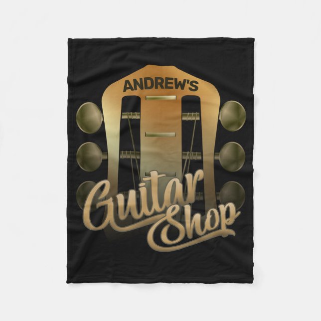 Personalisiert NAME Rock Music Gitarre Shop Musike Fleecedecke (Vorderseite)