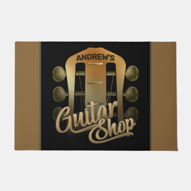 Personalisiert NAME Rock Music Gitarre Shop Musike Fußmatte (Vorderseite)