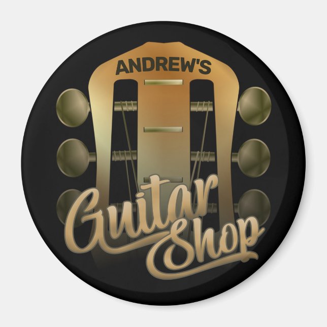 Personalisiert NAME Rock Music Gitarre Shop Musike Magnet (Vorne)