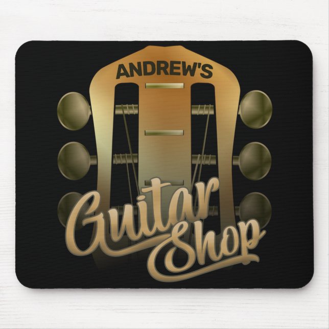 Personalisiert NAME Rock Music Gitarre Shop Musike Mousepad (Vorne)