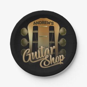 Personalisiert NAME Rock Music Gitarre Shop Musike Pappteller