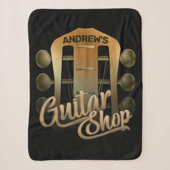 Personalisiert NAME Rock Music Gitarre Shop Musike Sherpadecke (Vorderseite)