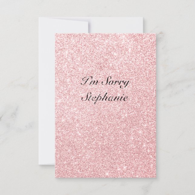 Personalisiert Name Rosa Glitzer Ich bin Sorry car Karte (Vorderseite)