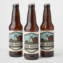 Personalisiert NAME Rustikales Bauernhaus Alte Win Bierflaschenetikett