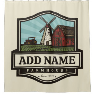 Personalisiert NAME Rustikales Bauernhaus Alte Win Duschvorhang