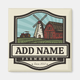 Personalisiert NAME Rustikales Bauernhaus Alte Win Magnet