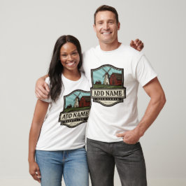 Personalisiert NAME Rustikales Bauernhaus Alte Win T-Shirt