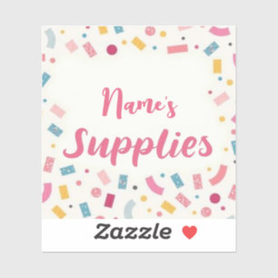 Personalisiert "[Name]'s Supplies" Aufkleber