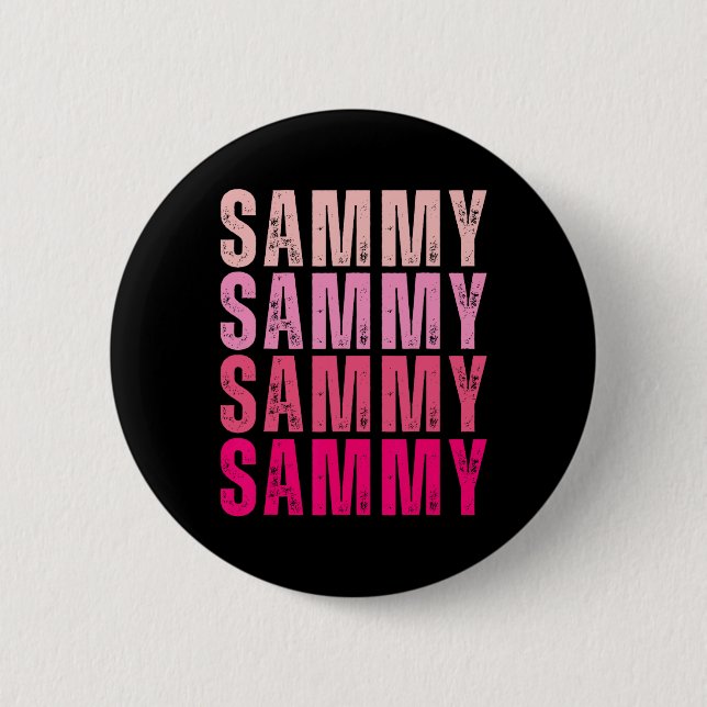 Personalisiert Name Sammy I Liebe Sammy Vintag Button (Vorderseite)