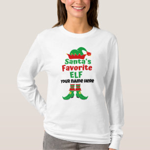 Personalisiert Name Santa's Lieblings-Elf-T - Shir T-Shirt