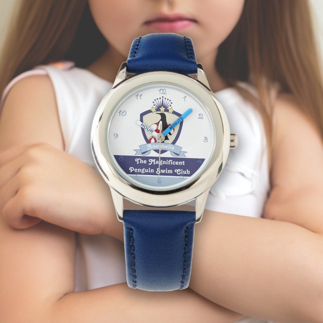 Personalisiert Name Schwimmbad Wappen Niedlich Pin Armbanduhr (Von Creator hochgeladen)
