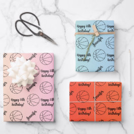 Personalisiert Name Sentiment Sport Basketball The Geschenkpapier Set