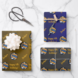 Personalisiert Name Sentiment Sport Thema Volleyba Geschenkpapier Set
