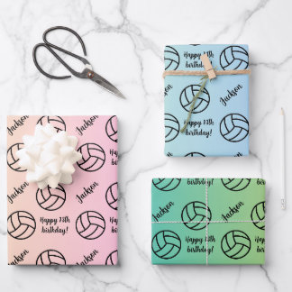 Personalisiert Name Sentiment Sport Thema Volleyba Geschenkpapier Set