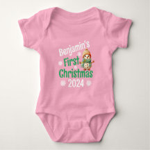 Personalisiert Name Snowman Baby's 1. Weihnachtsro