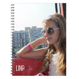 Personalisiert Name Space Spiral Foto Notebook Notizblock