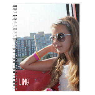 Personalisiert Name Space Spiral Foto Notebook Notizblock