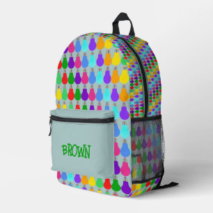 Personalisiert Name Spaß Farbenfrohe Bulbs Opal Bl Bedruckter Rucksack