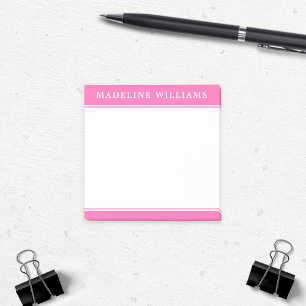 Personalisiert Name Square Hot Pink Post Notizen