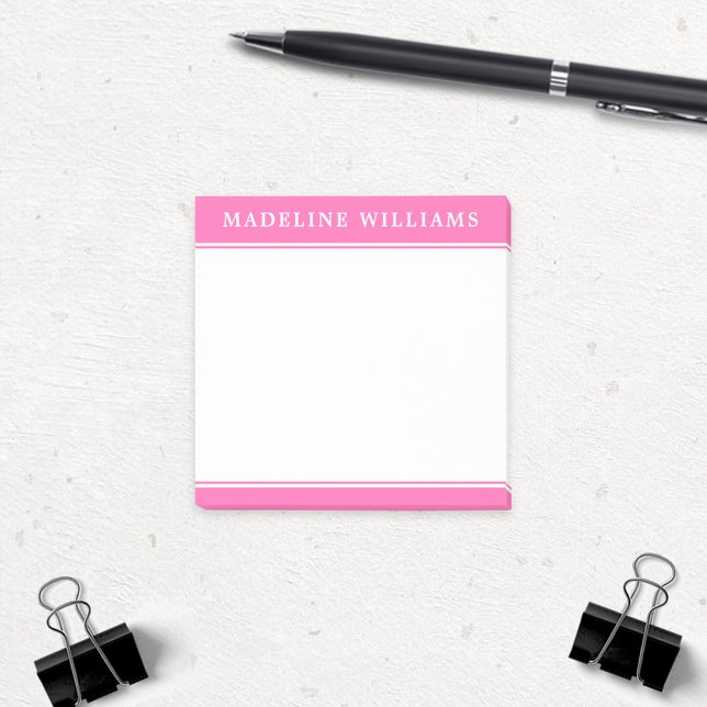 Personalisiert Name Square Hot Pink Post Notizen (Von Creator hochgeladen)