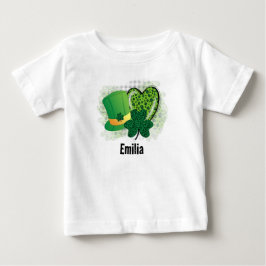 Personalisiert Name St Patricks Day Kleeblatt Clov Baby T-shirt