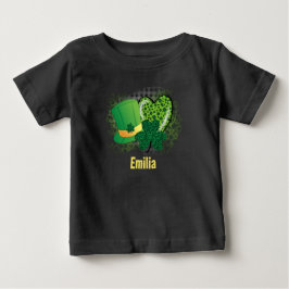 Personalisiert Name St Patricks Day Kleeblatt Clov Baby T-shirt
